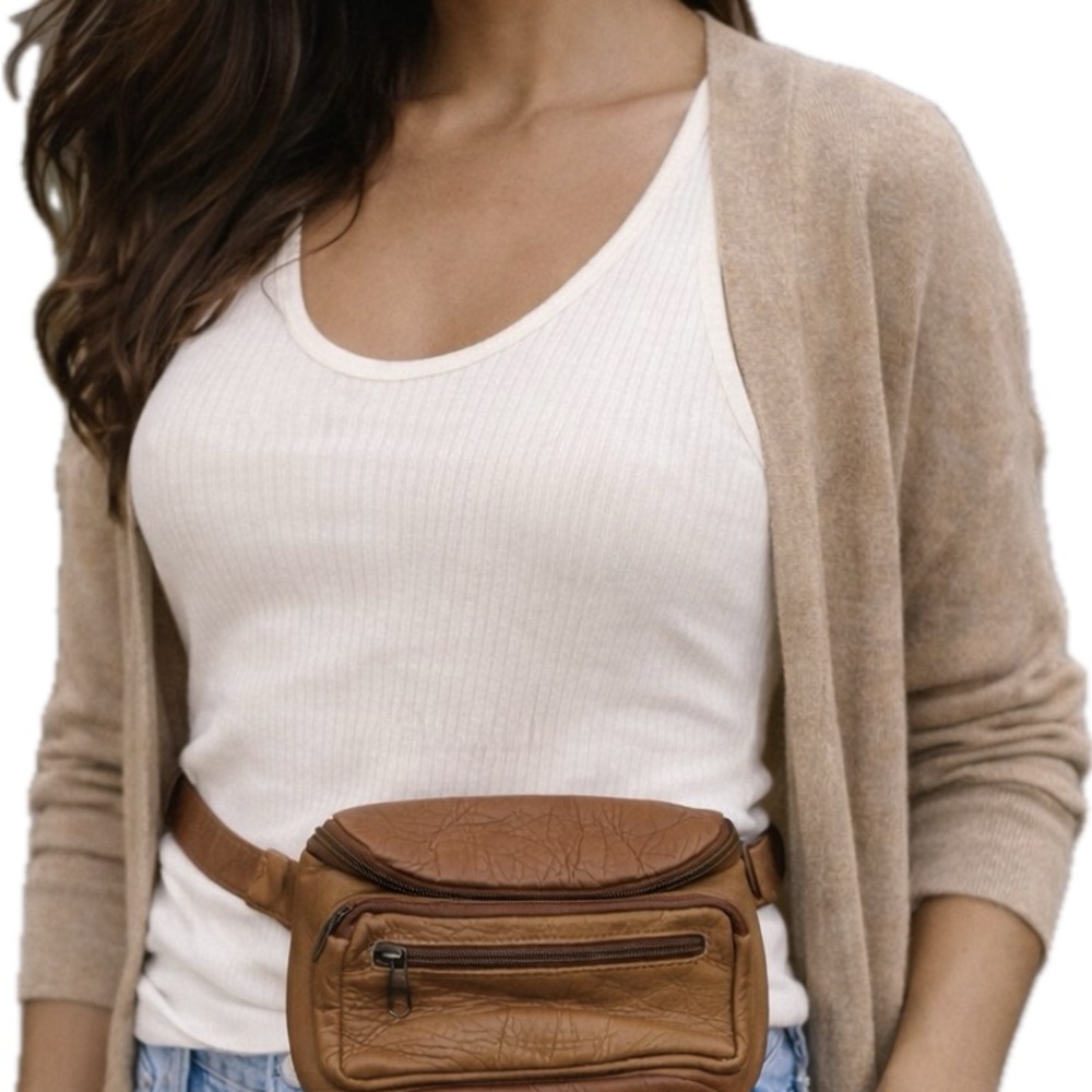 Brown Leather Waist Bag - Picture 2 of 15